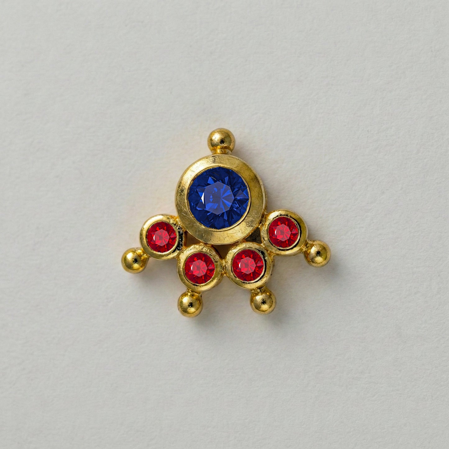 MOOKUTHI BLUE STONE GOLD PLATED NOSEPIN