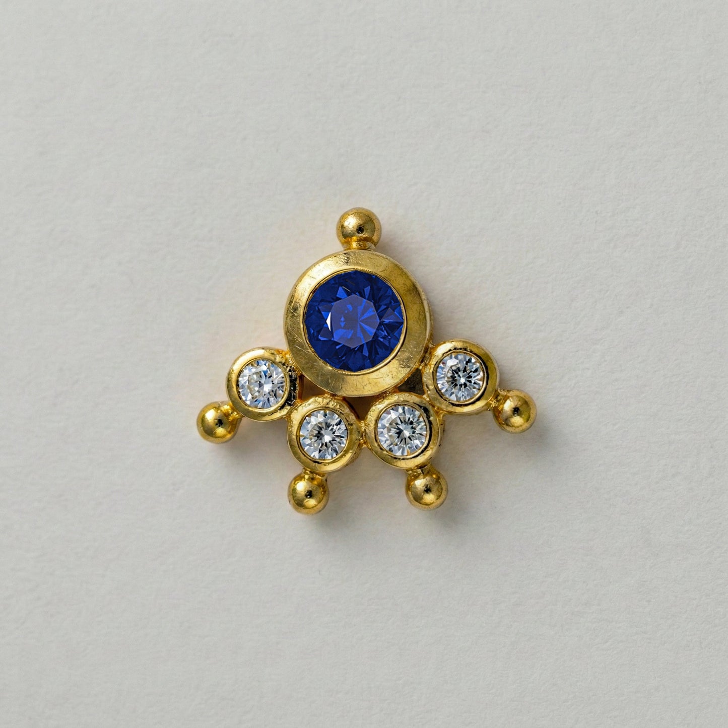 MOOKUTHI BLUE STONE GOLD PLATED NOSEPIN