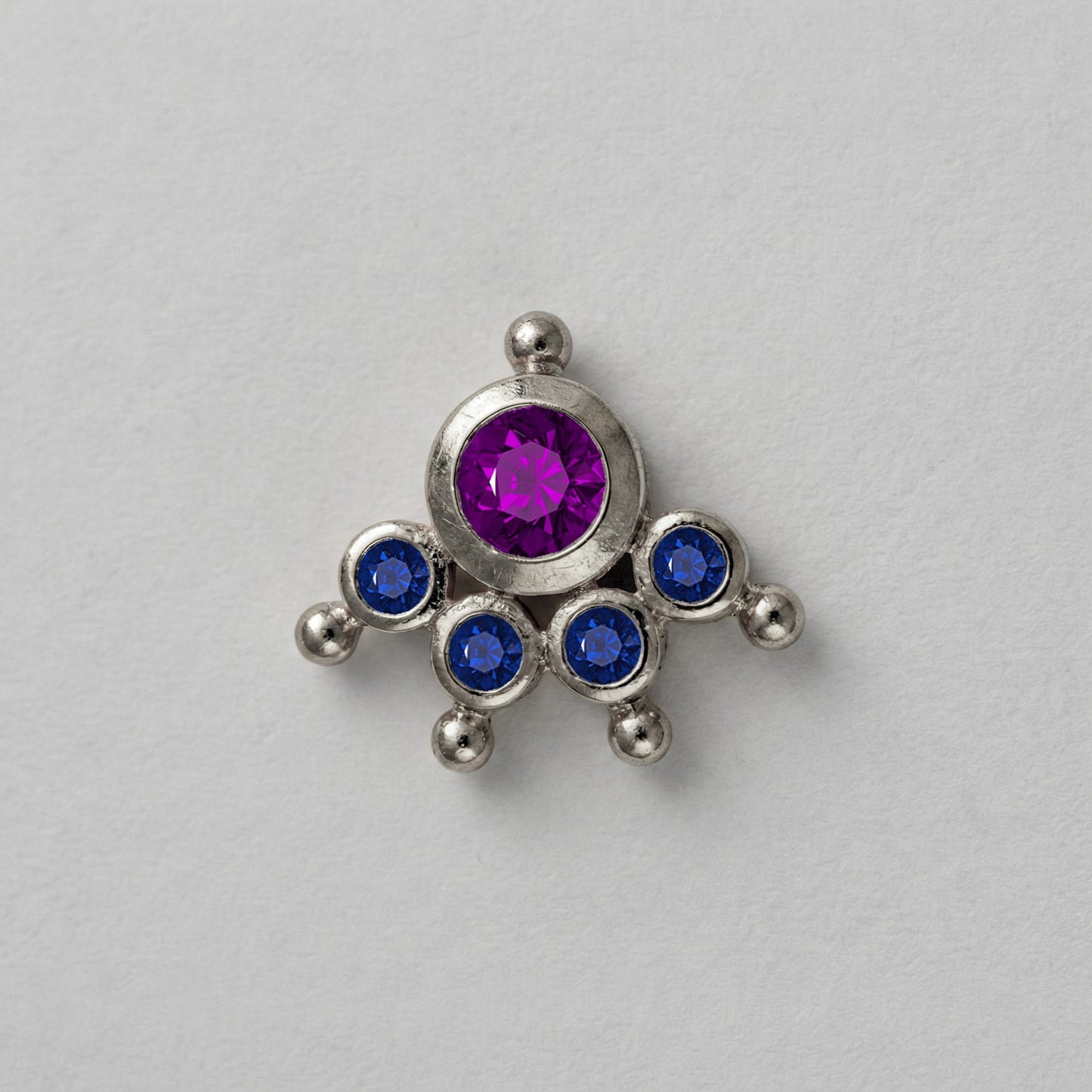 MOOKUTHI AMETHYST STONE SILVER NOSEPIN