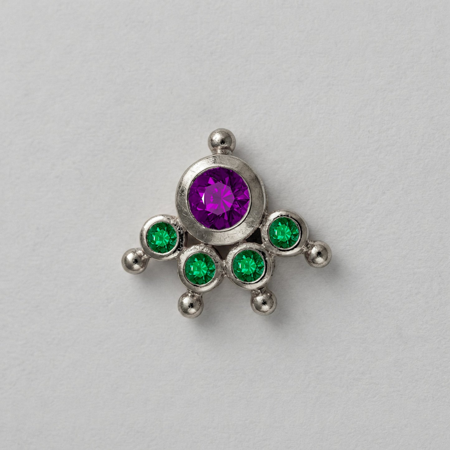 MOOKUTHI AMETHYST STONE SILVER NOSEPIN