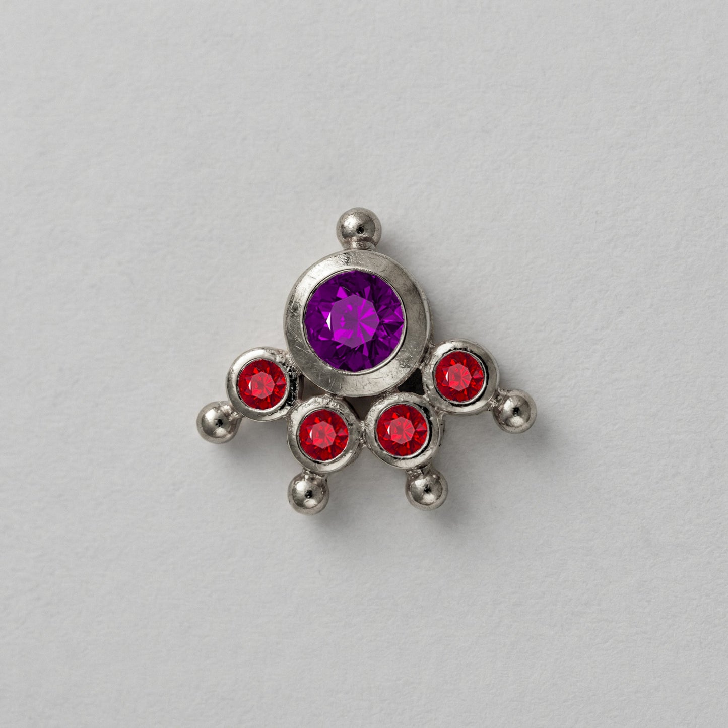 MOOKUTHI AMETHYST STONE SILVER NOSEPIN