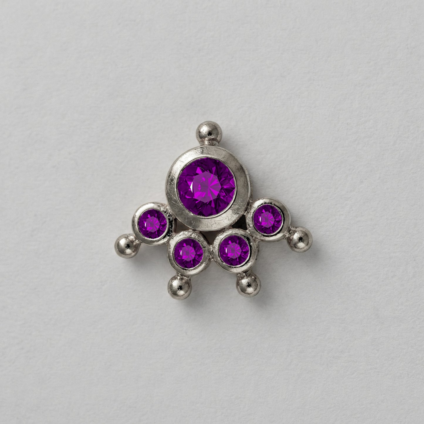 MOOKUTHI AMETHYST STONE SILVER NOSEPIN