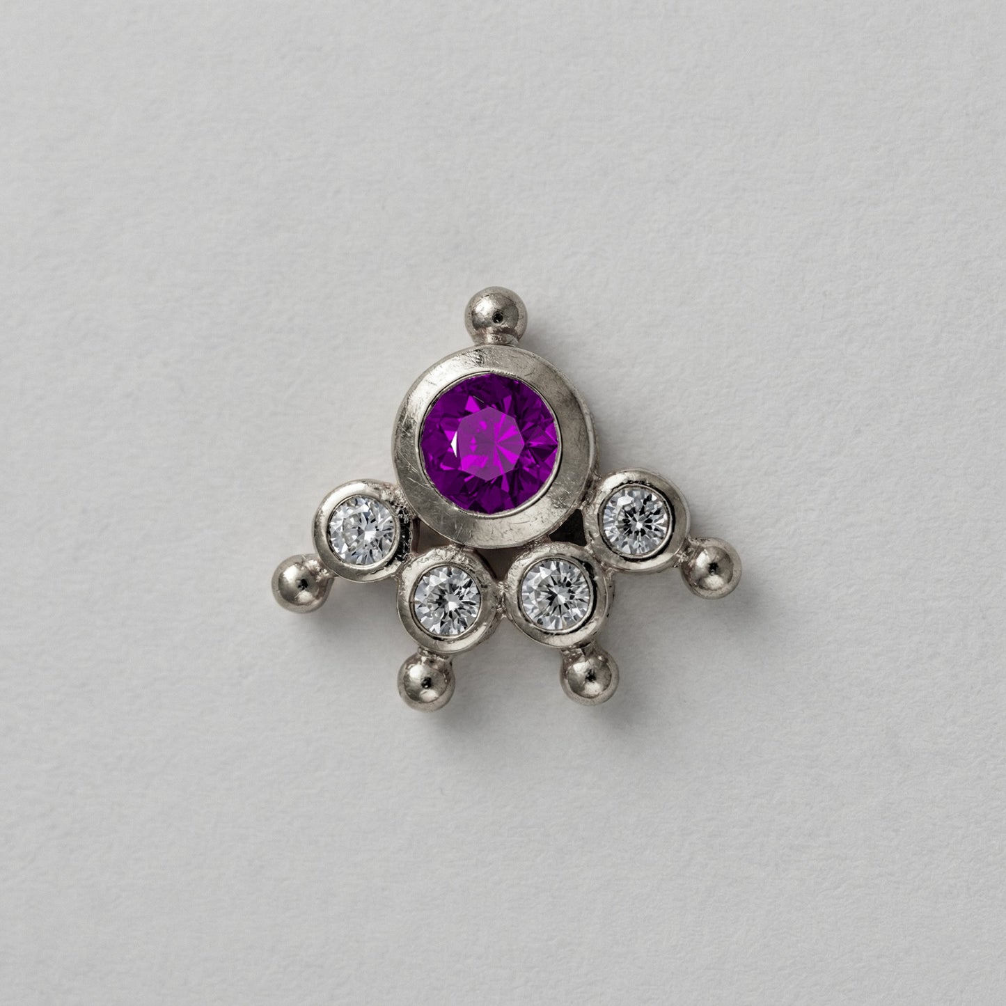 MOOKUTHI AMETHYST STONE SILVER NOSEPIN