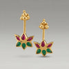 Silver Bugadi Kamp Lotus Gopuram Top Ruby Red Emerald Green Gold Design