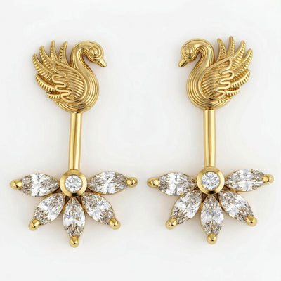 Silver Bugadi 5 Marquise Swan Top Diamond Design