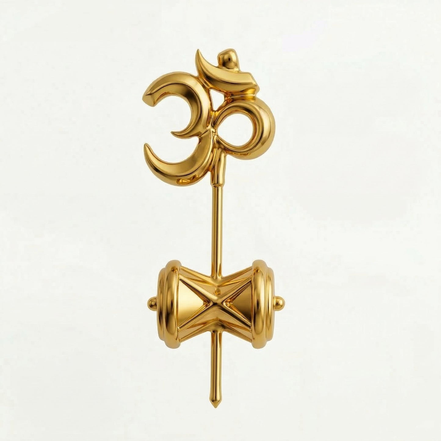 Silver Bugadi Damru Om Top Gold Design