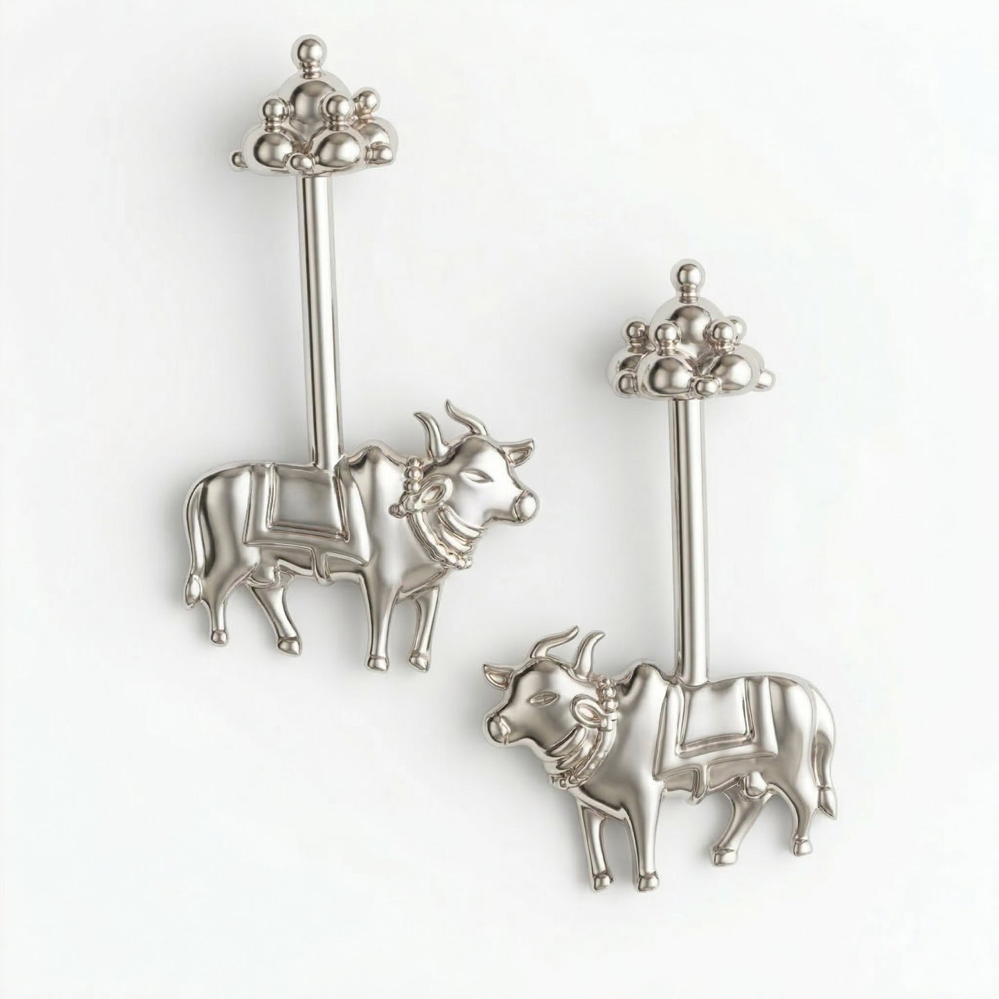 Silver Bugadi Nandi Gopuram top Design