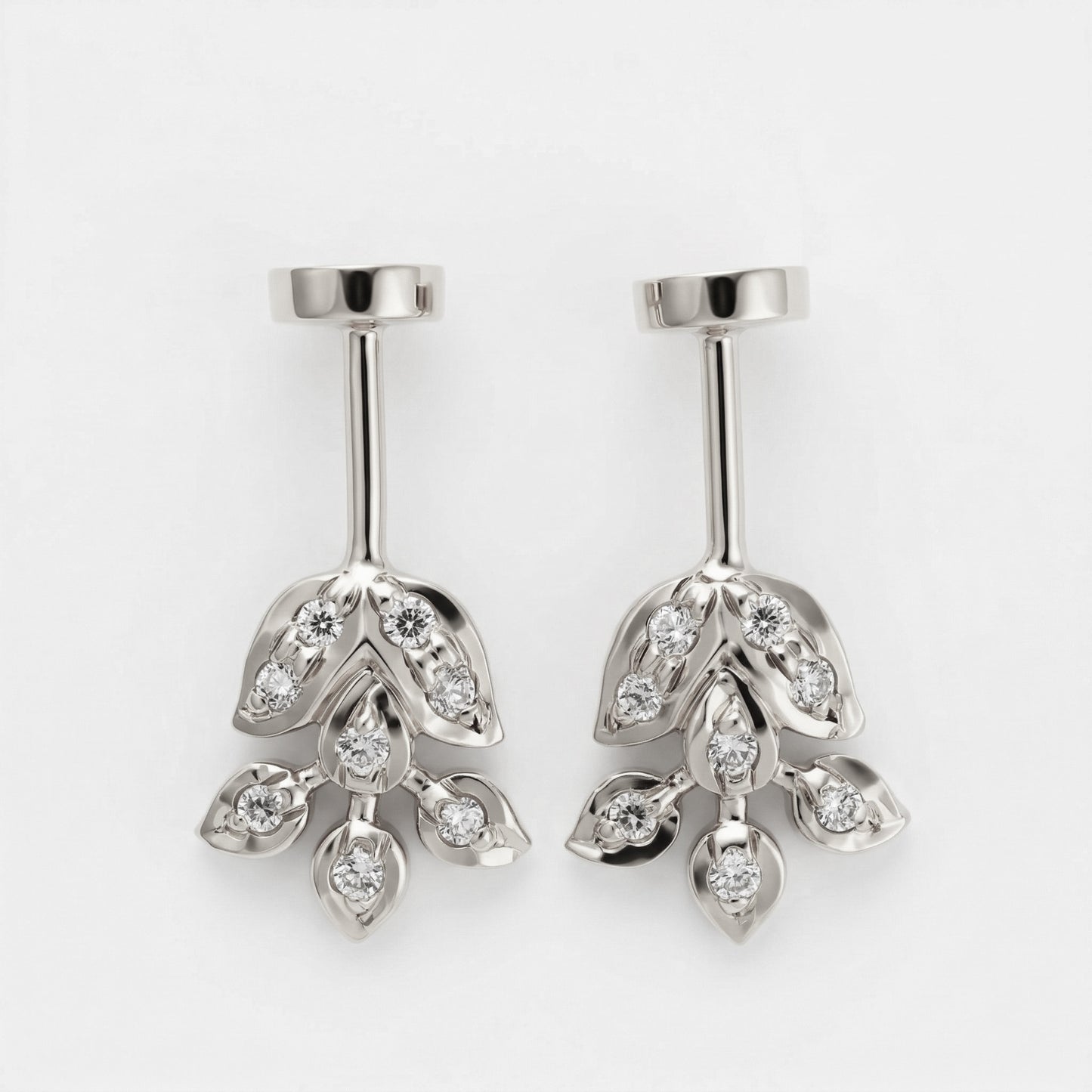 Silver Bugadi Flower Leaf Flat Top Diamond Design