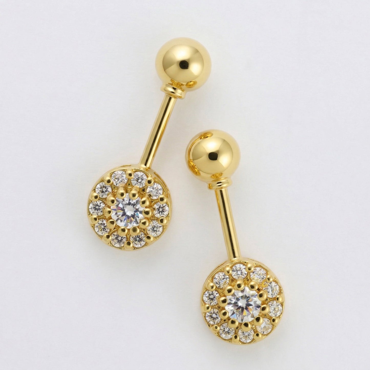 Silver Bugadi Ball Top Gold Diamond Design
