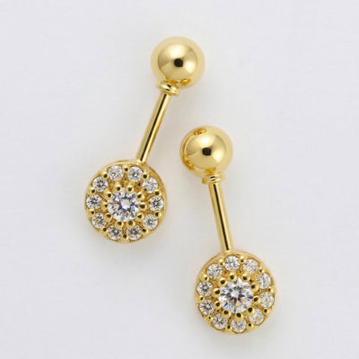 Silver Bugadi Ball Top Gold Diamond Design