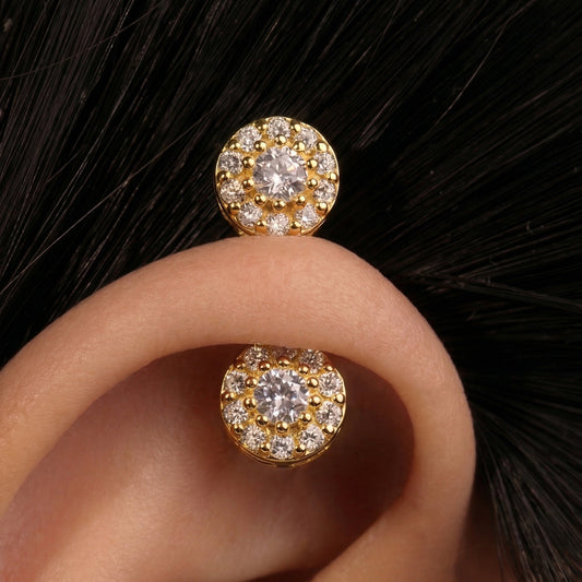 Silver Bugadi Daisy Dual Gold Diamond Design