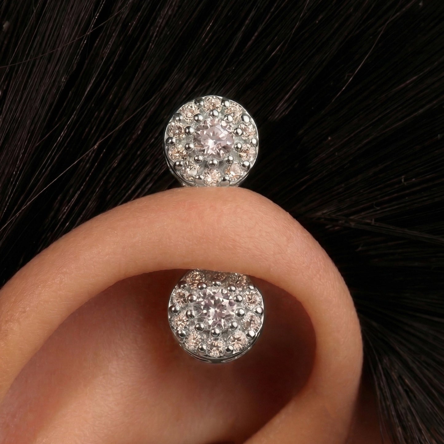 Silver Bugadi Daisy Dual Diamond Design