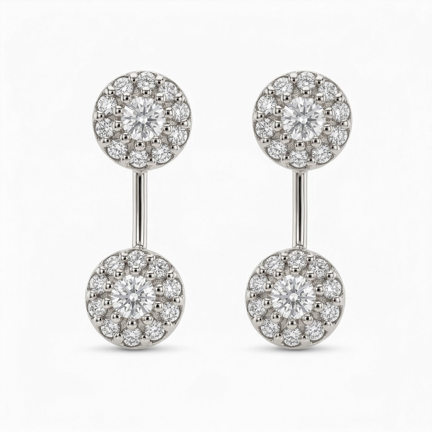Silver Bugadi Daisy Dual Diamond Design