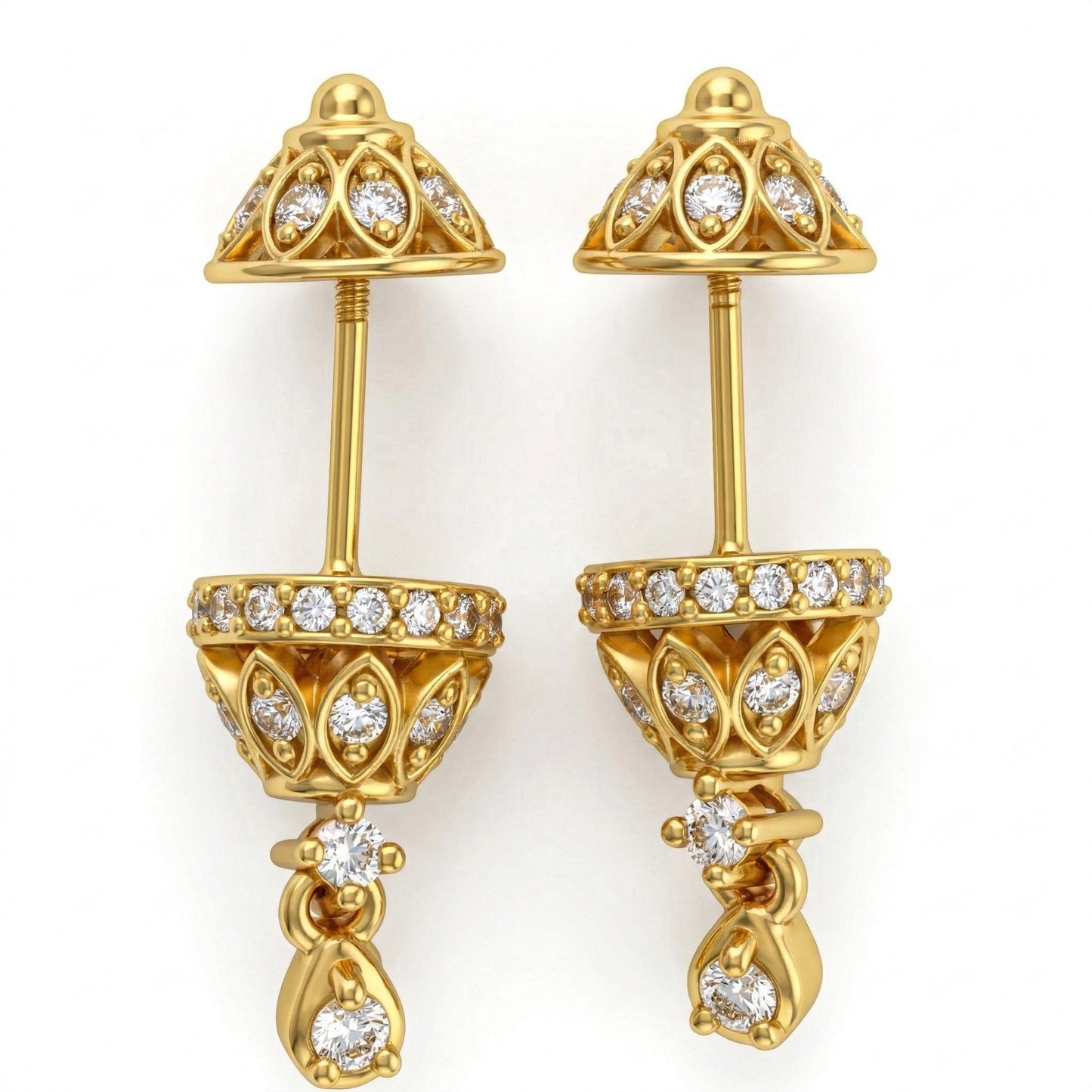 Silver Bugadi Demon & Drop Gold Diamond Design