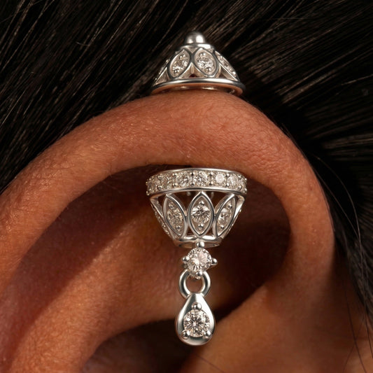 Silver Bugadi Demon & Drop Diamond Design