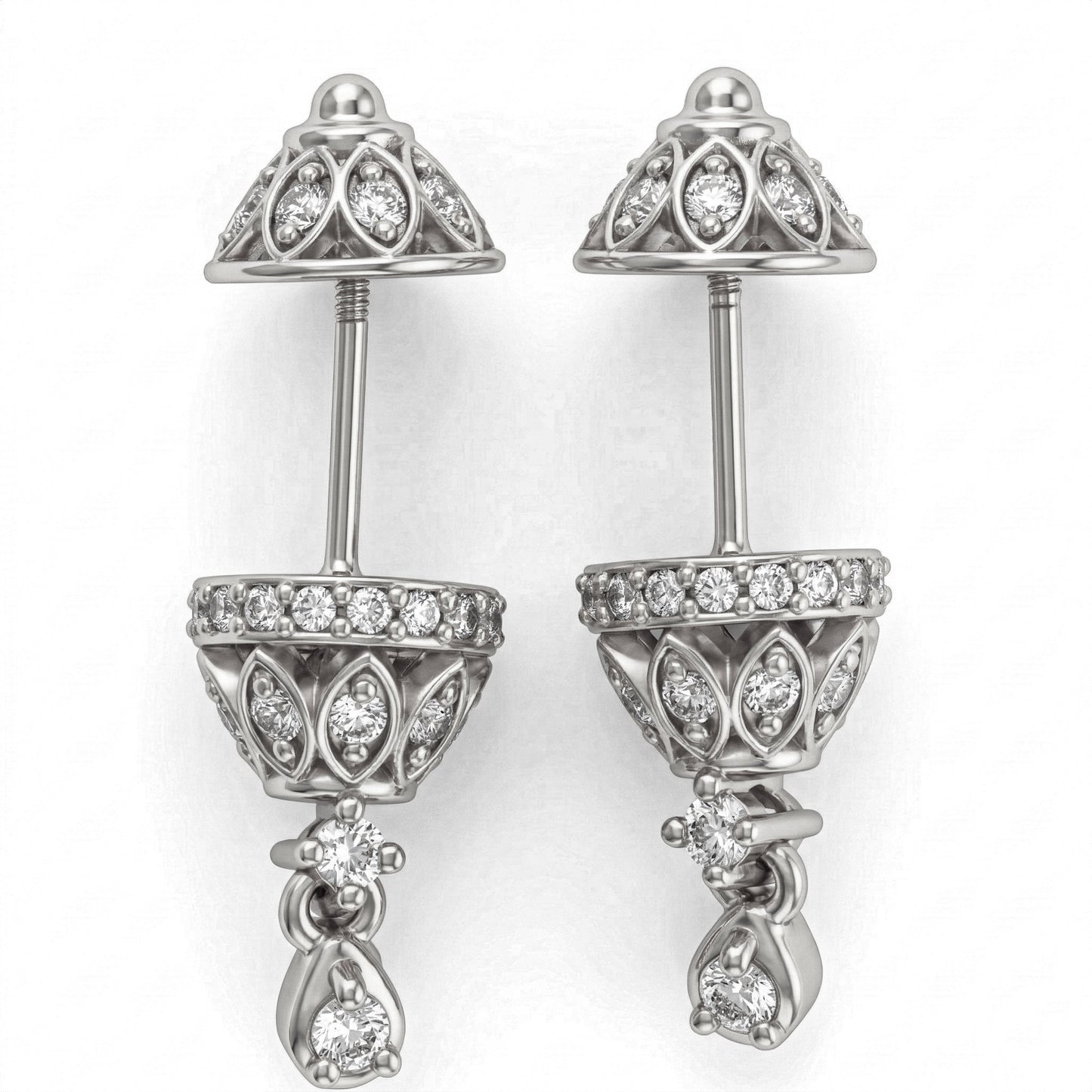 Silver Bugadi Demon & Drop Diamond Design
