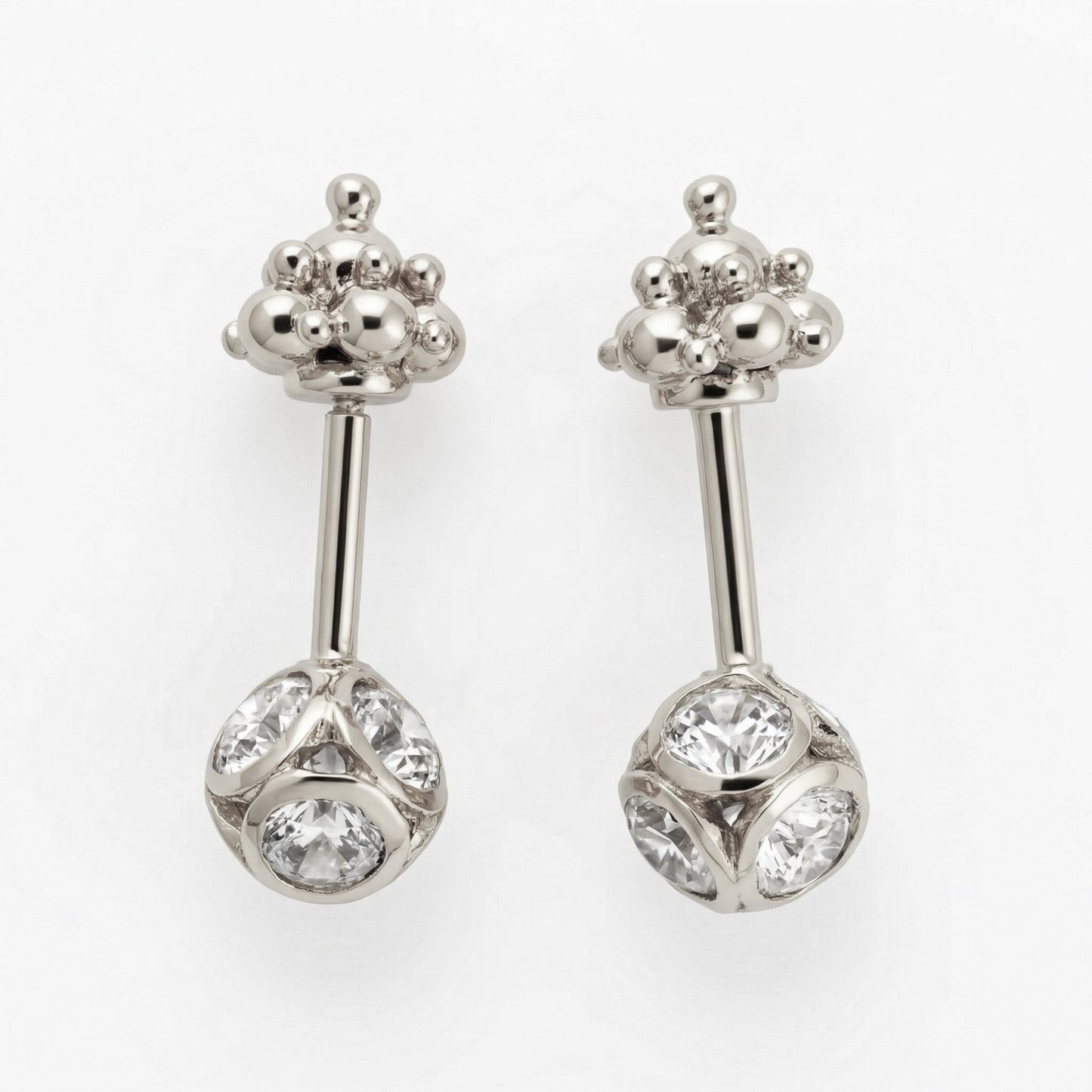 Silver Bugadi Stone Ball Gopuram Top Diamond Design