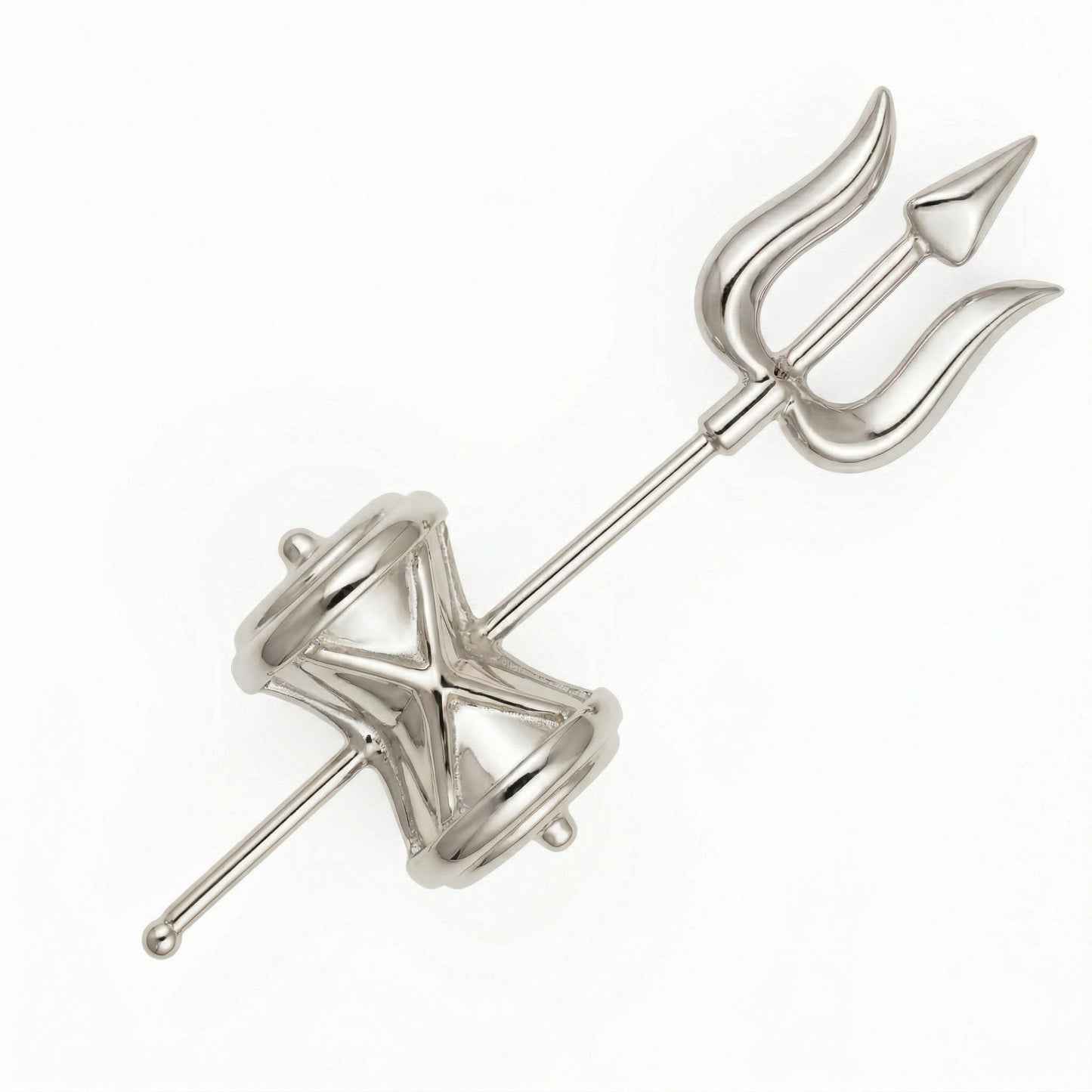 Silver Bugadi Damru Trishul Top Design