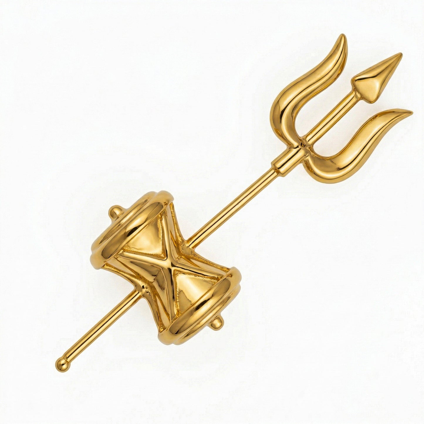 Silver Bugadi Damru Trishul Top Gold Design