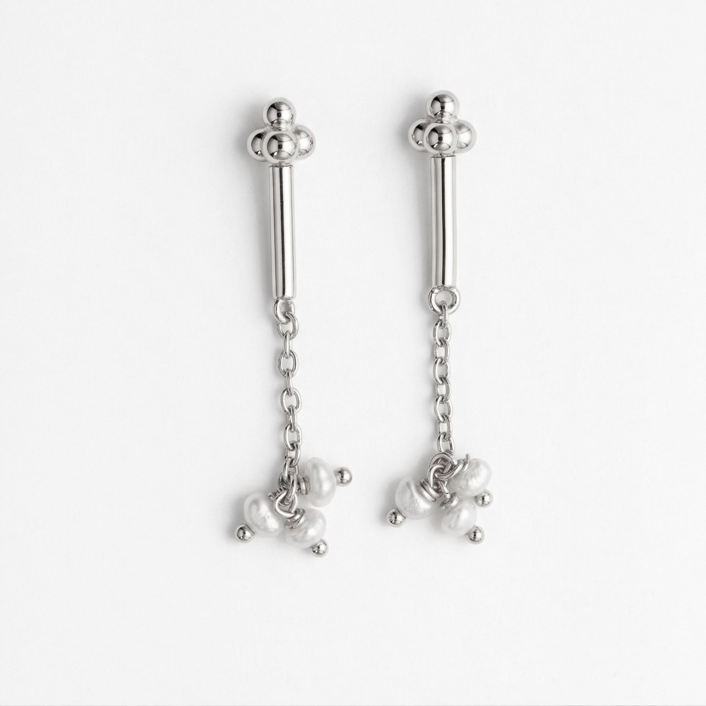 Silver Bugadi Pearls Chain 4 Bead Top Design