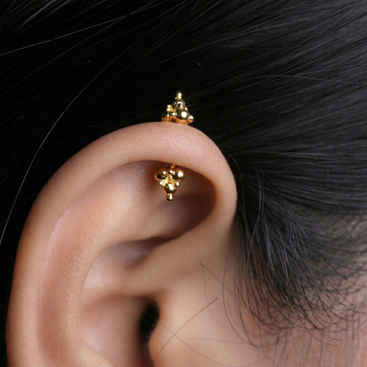 Silver Bugadi Dome Dual Gold Design