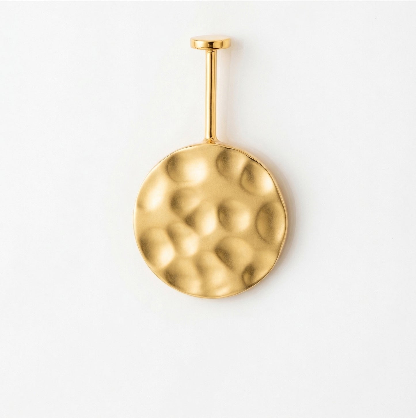 Silver Bugadi Soft Hammered Disk Flat Top Gold Design