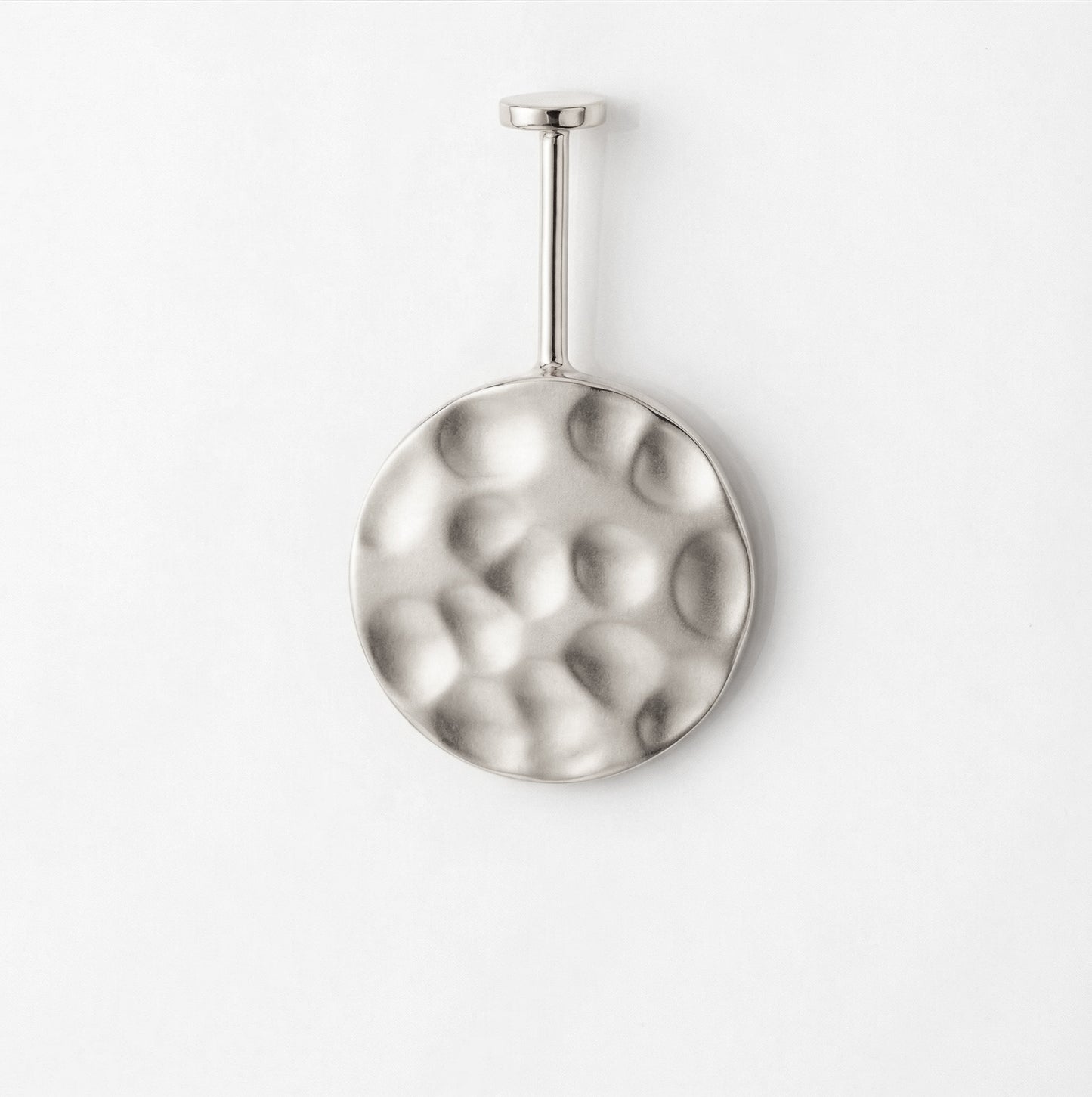 Silver Bugadi Soft Hammered Disk Flat Top Design