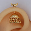 SILVER JHUMKA WITH MOON TOP GOLD BUGADI