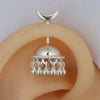 SILVER JHUMKA WITH MOON TOP BUGADI