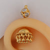 SILVER JHUMKA WITH DIAMOND STONE BALL TOP GOLD BUGADI