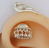 SILVER JHUMKA WITH BIRD TOP BUGADI