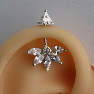 SILVER 5 MARQUIS DIAMOND STONE SHIKHAR TOP BUGADI