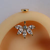 Silver Bugadi 5 Marquis Flat Top Gold Diamond Design