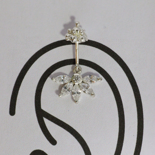 SILVER 5 MARQUIS HANGING WITH GOPURAM TOP BUGADI