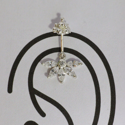 SILVER 5 MARQUIS HANGING WITH GOPURAM TOP BUGADI