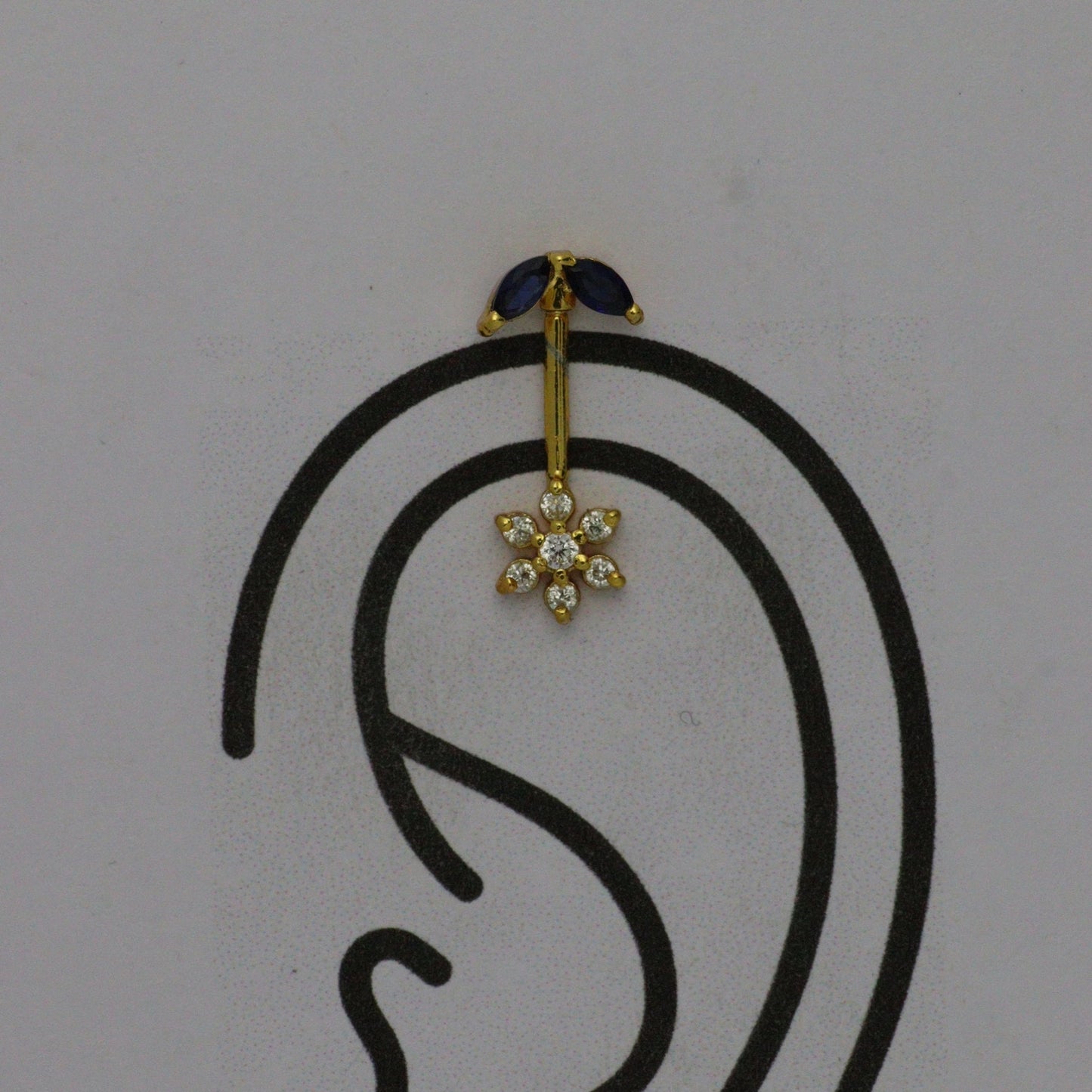 Silver Bugadi 7 Stone Flower
