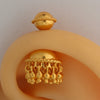 SILVER JHUMKA WITH WIRED BALL TOP GOLD BUGADI