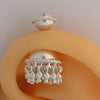 SILVER JHUMKA WITH WIRED BALL TOP BUGADI