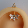 SILVER 5 MARQUIS DIAMOND STONE TRI STONE TOP GOLD BUGADI