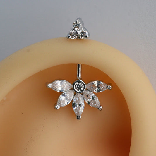SILVER 5 MARQUIS DIAMOND STONE TRI STONE TOP BUGADI