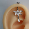Silver Bugadi 5 Marquis Hanging Flat Top & Drop White Diamond Design