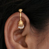 Silver Jhumka Clipon Bugadi With Pearl Gold Plated