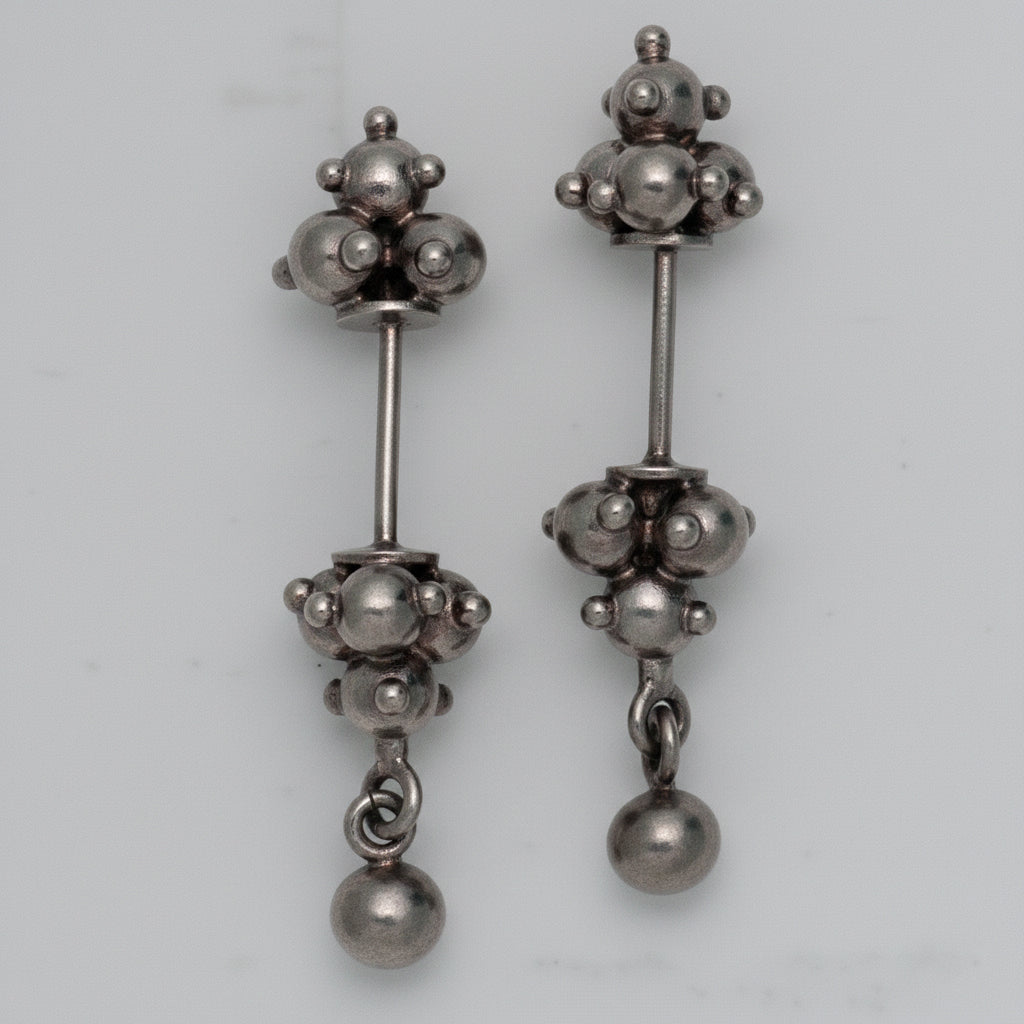 Silver Bugadi Dome Dual & Drop Oxidize Design
