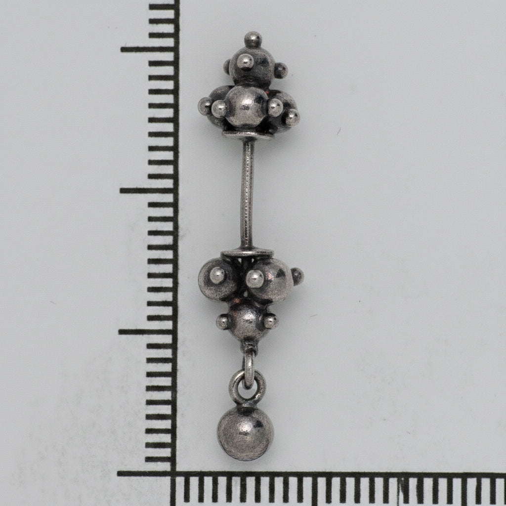 Silver Bugadi Dome Dual & Drop Oxidize Design
