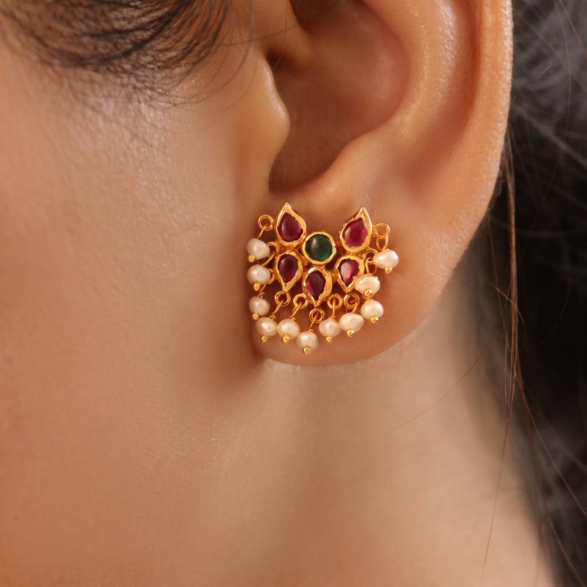 Silver Jhari Earring