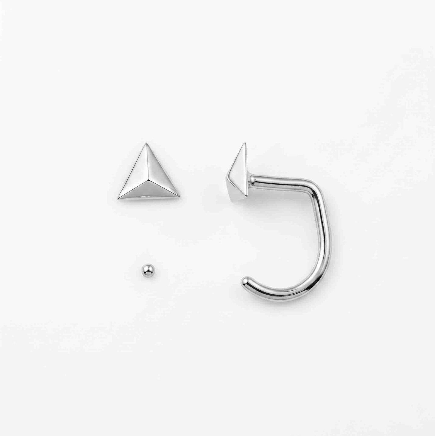 Silver Trigon Nose pin