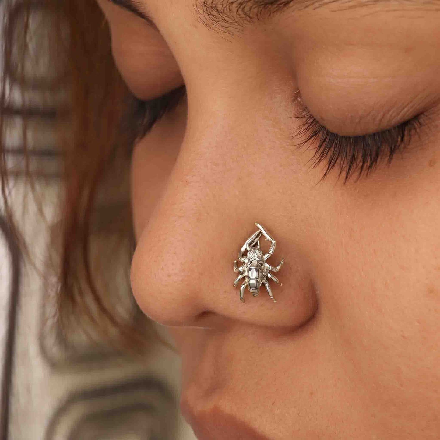 Silver Scorpion Nose pin