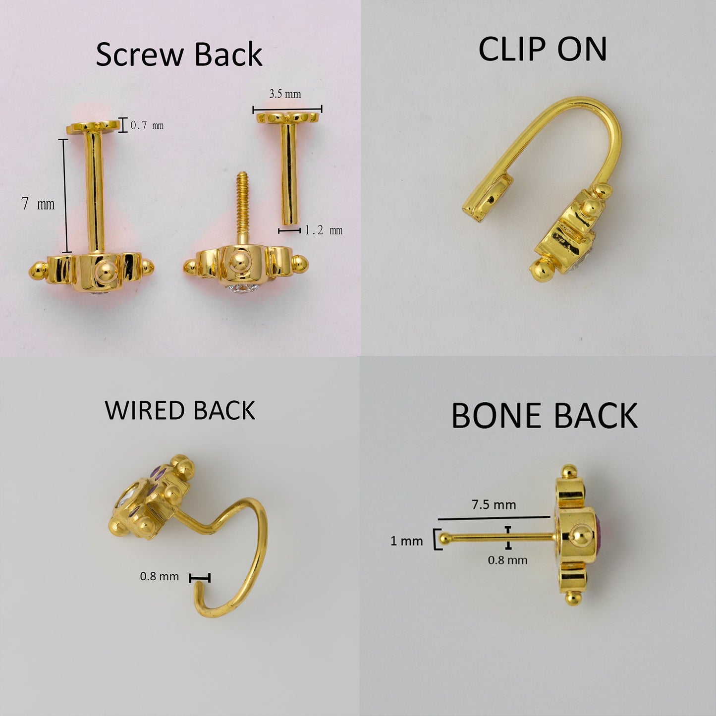 Silver Red Vine Nosepin