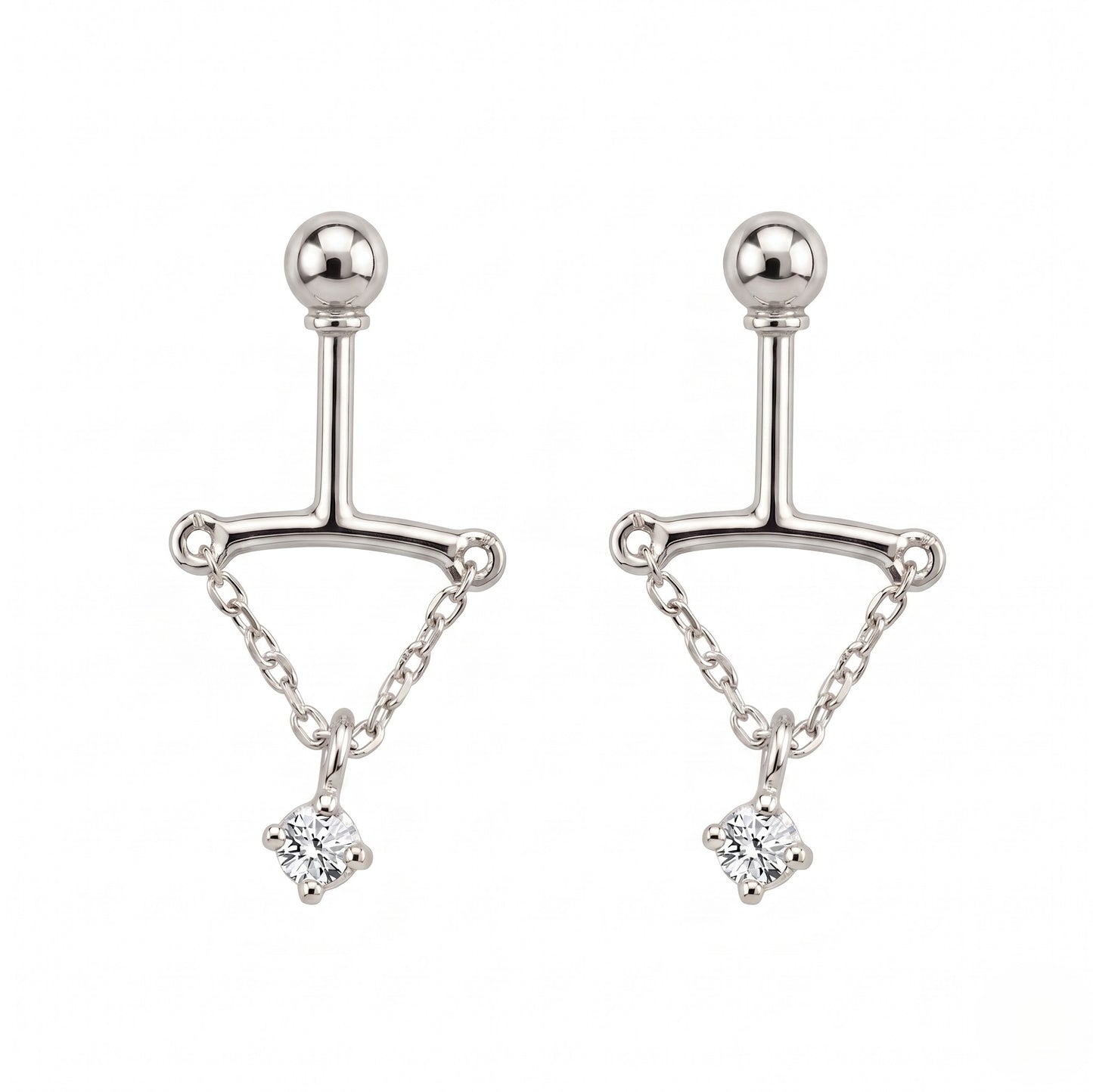 Hanging Stone V Chain Silver Bugadi