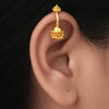 Silver Jhumka Clipon Gold Bugadi With Gopuram Top